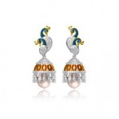 Designer Earrings with Certified Diamonds in 18k Yellow Gold - ER0963P